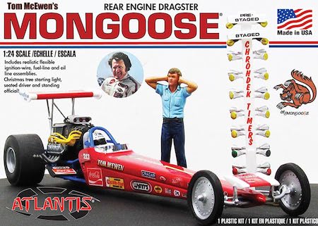 Atlantis  Scale Mongoose Rear Engine Dragster Plastic Model Car Kit