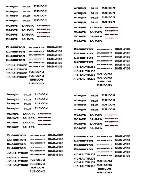 jeep sclae model decals